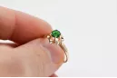 Emerald Original Vintage 14K Rose Gold Ring Bijuteria Vintage vrc004r